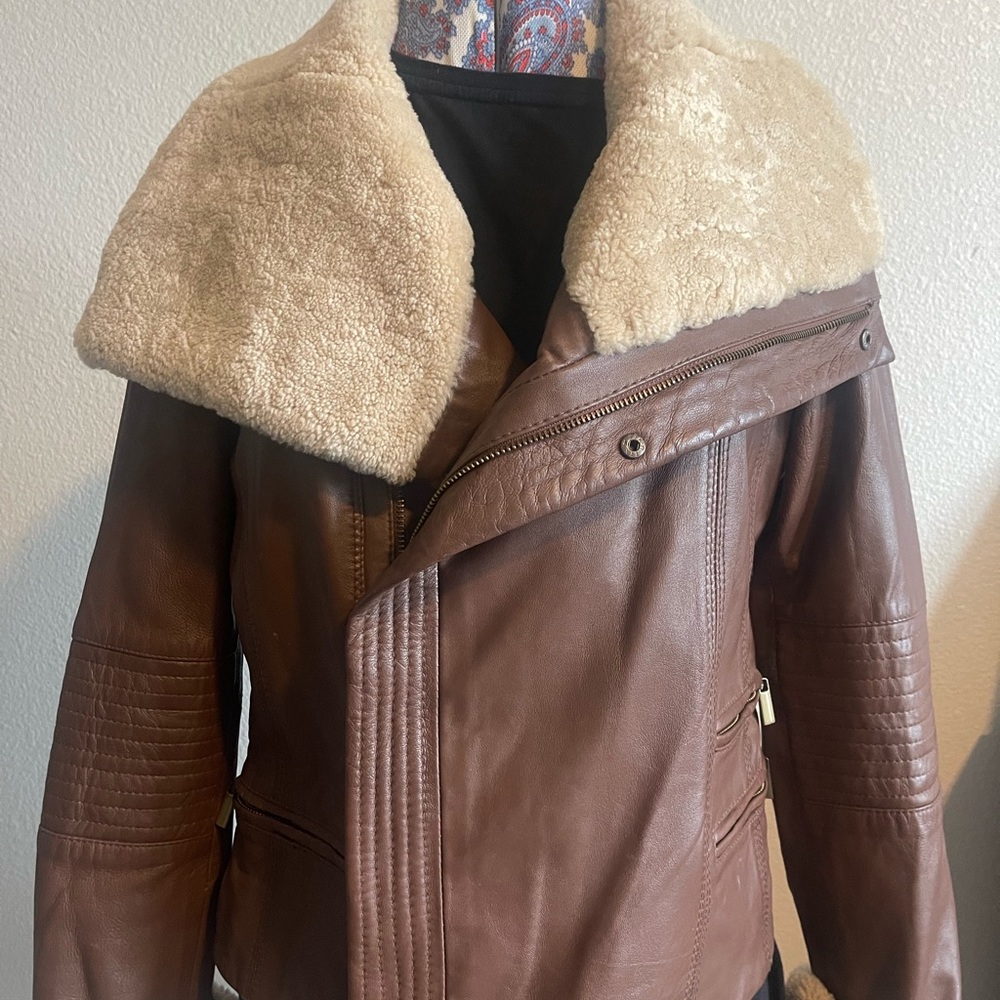 Gorgeous Brown Leather Bomber Jacket